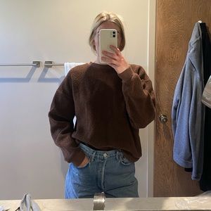 Brown Fuzzy Outdoor Voices Crewneck